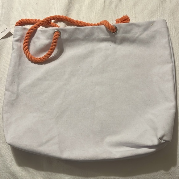 Beach tote white/ coral - Picture 2 of 2